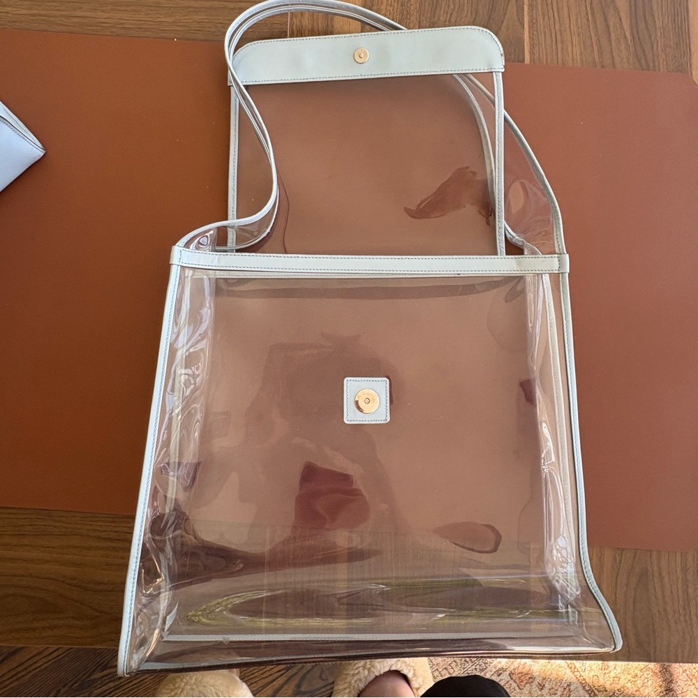 Gucci 2 in 1 Clear PVC & Baby Blue Leather Bag - Picture 9 of 15